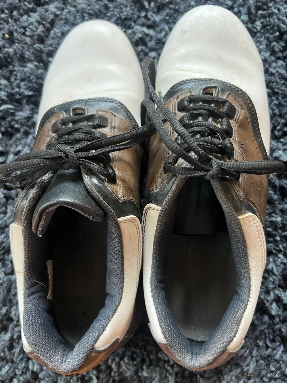FootJoy White, Brown and Black Lace-Up Athletic Golf Shoes